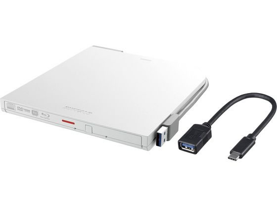 バッファロー USB3.2(Gen1)対応 ポータブルBDドライブ ホワイト 1台(ご注文単位1台)【直送品】