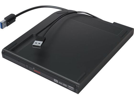 バッファロー USB3.2(Gen1)対応 ポータブルDVDドライブ ブラック 1台(ご注文単位1台)【直送品】