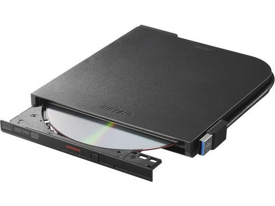 バッファロー USB3.2(Gen1)対応 ポータブルDVDドライブ ブラック 1台(ご注文単位1台)【直送品】