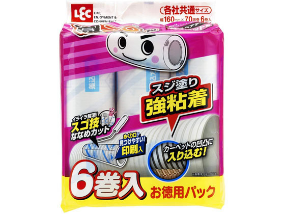 レック 激コロ スゴ技カット スジ強粘 70周 スペア 6P S00004 1個(ご注文単位1個)【直送品】
