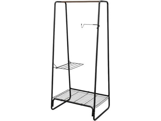 アイリスオーヤマ スタイル物干し ブラック×ブラウン HKM-640 1台（ご注文単位1台）【直送品】