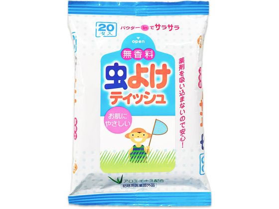 ライオンケミカル 虫よけウェットティッシュ無香料 20枚 1個（ご注文単位1個）【直送品】