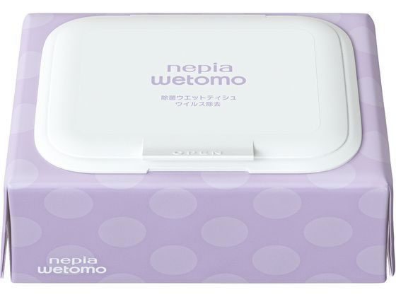 王子ネピア wetomo除菌ウエットティシュ アルコール ウイルス除去46枚36P 1箱（ご注文単位1箱）【直送品】