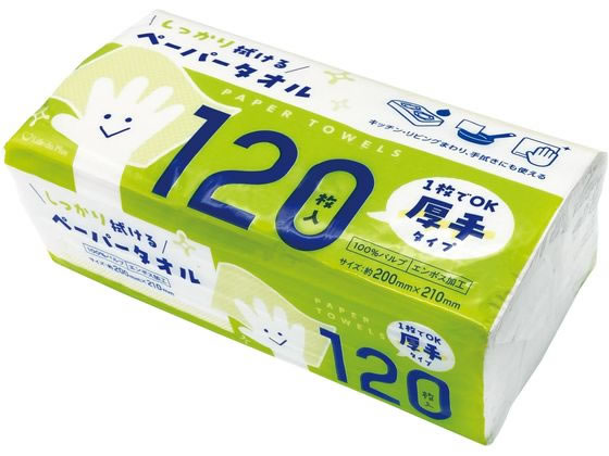 Life-do.Plus ペーパータオル 厚手120枚 1パック（ご注文単位1パック）【直送品】