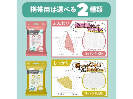 コットン・ラボ うふっと スウヨタオル ふんわり 携帯用 20枚 1個(ご注文単位1個)【直送品】