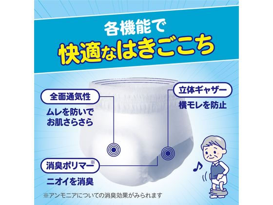 クレシア アクティ Wの素材で快適パンツ うす型 L-LLサイズ 18枚4P 1箱(ご注文単位1箱)【直送品】