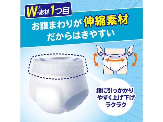 クレシア アクティ Wの素材で快適パンツ 長時間 M-Lサイズ 18枚4P 1箱(ご注文単位1箱)【直送品】