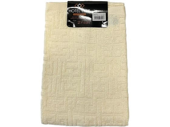 林 フェイスタオル 2枚組 ホテルタイプ アイボリー 1パック(ご注文単位1パック)【直送品】