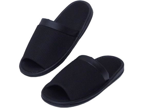 ストロング スリッパ メンズ メッシュ ブラック Lサイズ 10-4-854-08 1足（ご注文単位1足）【直送品】