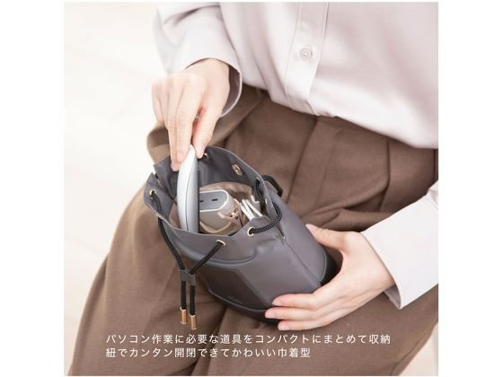 クツワ バケットストリングポーチ トープグレー LF004GY 1個（ご注文単位1個）【直送品】