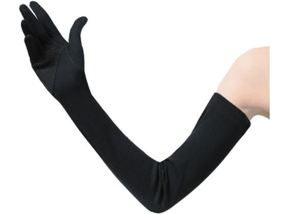 おたふく手袋 スベリ止付 ロング手袋 ブラック 1組（ご注文単位1組）【直送品】