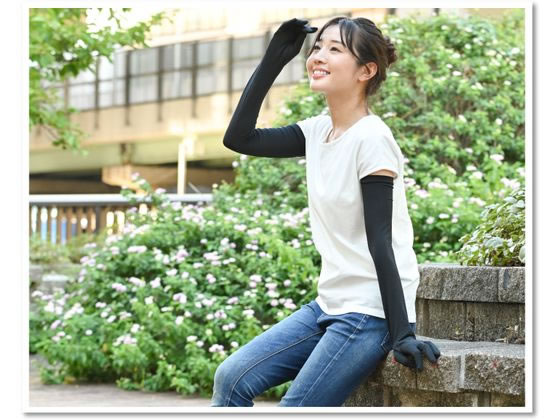 おたふく手袋 フィットスタイル ノーマルロング手袋 ブラック 1組(ご注文単位1組)【直送品】