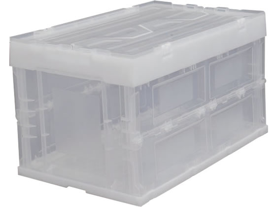 アイリス フタ付ハード折りたたみコンテナ クリア HDOH-50L 1個(ご注文単位1個)【直送品】