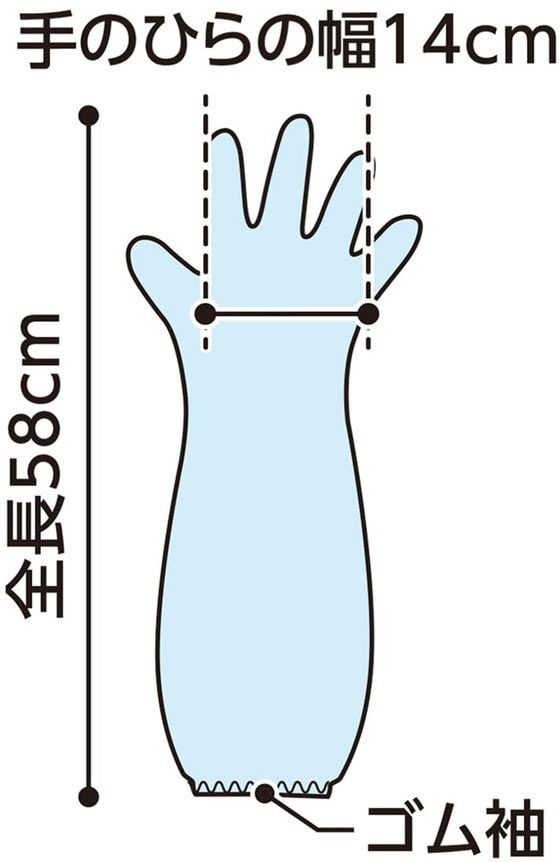 オオサキメディカル 介護用手袋ロング 粉なし 透明 フリーサイズ 30枚 1箱（ご注文単位1箱）【直送品】