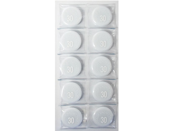 ミツヤ カラーマグネット 丸型 #30 白 10個 MR-30-WH 1箱(ご注文単位1箱)【直送品】