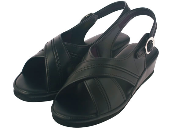 ファーストレイト クロスサンダル ブラック L FR-414 1足(ご注文単位1足)【直送品】