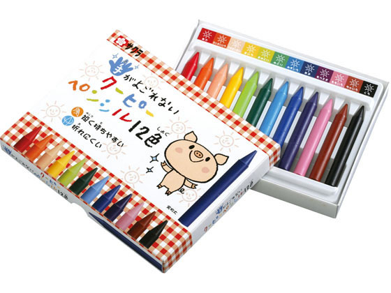 サクラクレパス 手がよごれないクーピーペンシル 12色 FYS12 1セット（ご注文単位1セット）【直送品】