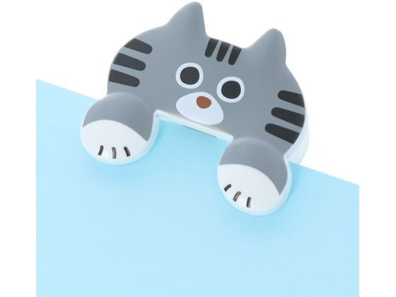 サンスター文具 ダイカットクリップ JITTOME サバトラ S3624250 1個(ご注文単位1個)【直送品】