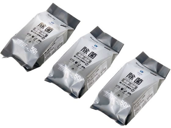 エレコム ウェットティッシュ 50枚 3個パック アルコール WC-AG150H3 1個(ご注文単位1個)【直送品】