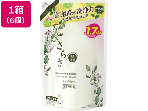 P&Gジャパン さらさ 洗剤ジェルつめかえ超ジャンボ 1260g×6 1箱(ご注文単位1箱)【直送品】