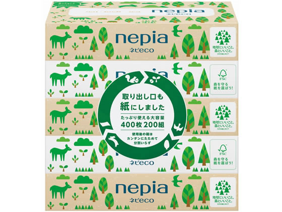 王子ネピア ネピECOティシュ 200組5個パック 1パック（ご注文単位1パック）【直送品】