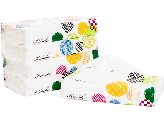 マスコー製紙 キルシェ ティッシュペーパー 150組 5個×20パック 1箱(ご注文単位1箱)【直送品】