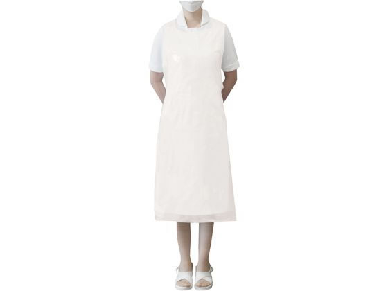 ファーストレイト PEエプロン優 ロング ホワイト 50枚 FR-6721 1箱(ご注文単位1箱)【直送品】