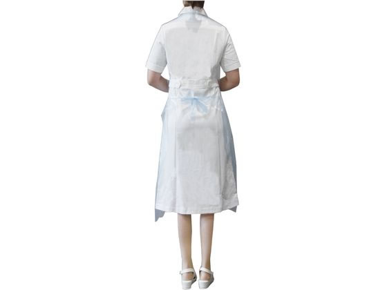 ファーストレイト PEエプロン優 ロング ブルー 50枚 FR-6722 1箱(ご注文単位1箱)【直送品】