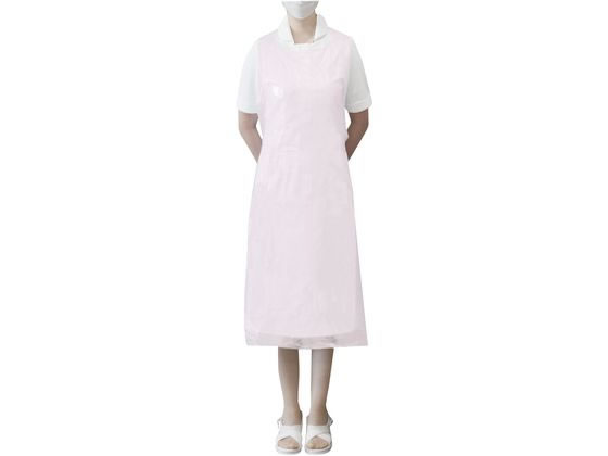 ファーストレイト PEエプロン優 ロング ピンク 50枚 FR-6723 1箱（ご注文単位1箱）【直送品】