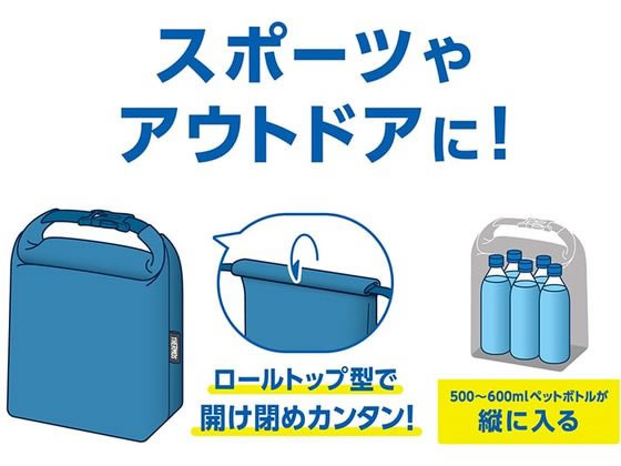 サーモス 保冷ロールトップバッグ ブラック RFK-005BK 1個(ご注文単位1個)【直送品】