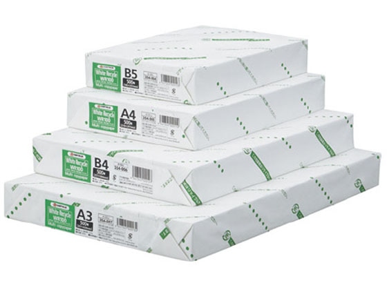 スマートバリュー ホワイトリサイクルコピーペーパーWR100 A4 500枚 1冊（ご注文単位1冊）【直送品】