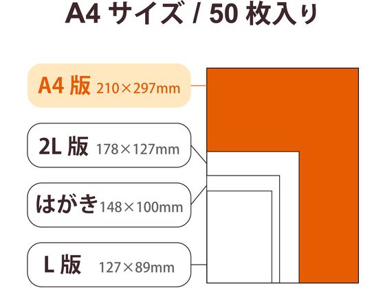 エレコム 写真用光沢紙 厚手 A4 50枚 EJK-VLA450 1個(ご注文単位1個)【直送品】