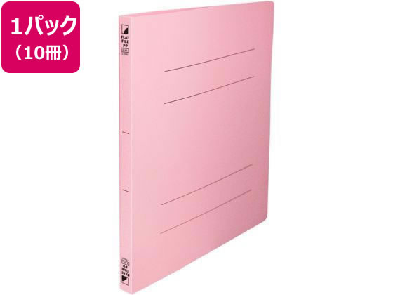 ビュートン フラットファイルPP(内ポケット付き)A4背幅18mmピンク10冊 1パック(ご注文単位1パック)【直送品】