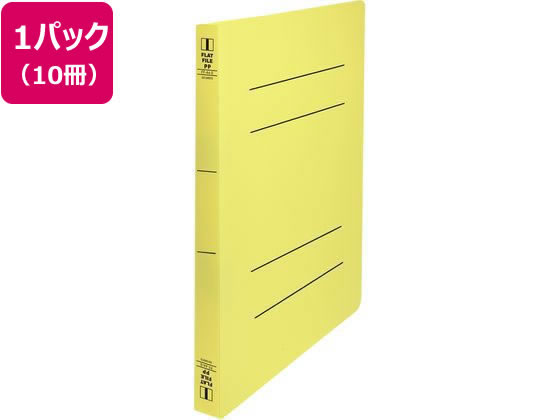 ビュートン フラットファイルPP 厚とじ A4タテ イエロー10冊 FF-A4SW-Y 1パック(ご注文単位1パック)【直送品】