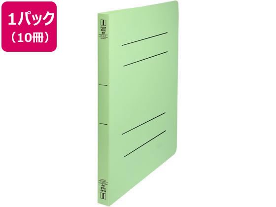 ビュートン フラットファイルPP 厚とじ A4タテ グリーン 10冊 1パック(ご注文単位1パック)【直送品】