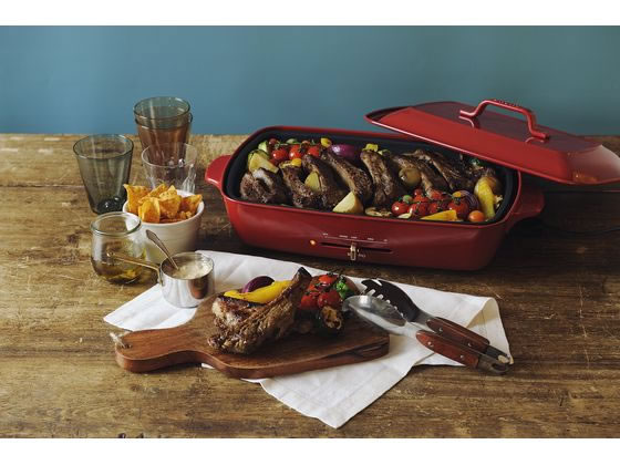 BRUNO ホットプレート グランデサイズ レッド BOE026-RD 1台（ご注文単位1台）【直送品】