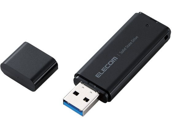 エレコム 外付けSSD 250GB キャップ式 ブラック ESD-EMC0250GBK 1個（ご注文単位1個）【直送品】