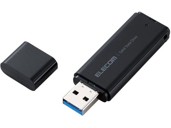 エレコム 外付けSSD 500GB キャップ式 ブラック ESD-EMC0500GBK 1個(ご注文単位1個)【直送品】