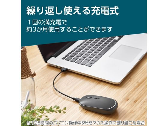 エレコム 無線マウス 静音 充電式 ガンメタルブラック M-TM15BBGM EC 1個（ご注文単位1個）【直送品】
