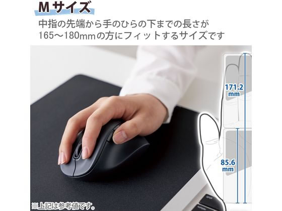 エレコム 無線マウス EX-G Bluetooth 5ボタン Mサイズ ブラック 1個（ご注文単位1個）【直送品】