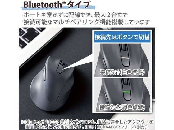 エレコム 無線マウス EX-G Bluetooth 5ボタン Mサイズ ブラック 1個（ご注文単位1個）【直送品】