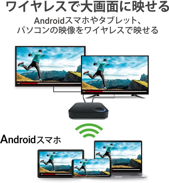 エレコム Miracastレシーバー AP接続対応 ブラック LDT-MRC03 1個(ご注文単位1個)【直送品】