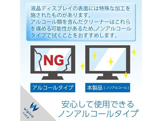エレコム 液晶クリーナー ノンアルコール 詰替 120枚入 WC-DP120BSP 1個（ご注文単位1個）【直送品】