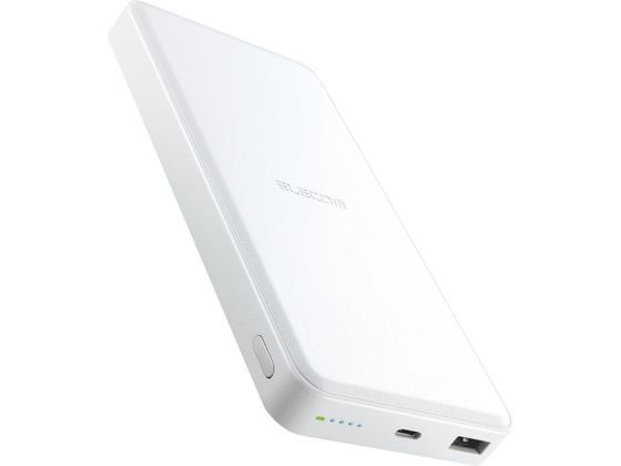 エレコム リン酸鉄モバイルバッテリー 12000mAh PD DE-C39-12000WH 1個（ご注文単位1個）【直送品】