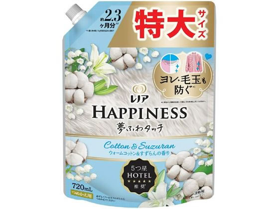 P&Gジャパン レノア ハピネス 夢ふわタッチ コットン 詰替 720mL 1個(ご注文単位1個)【直送品】