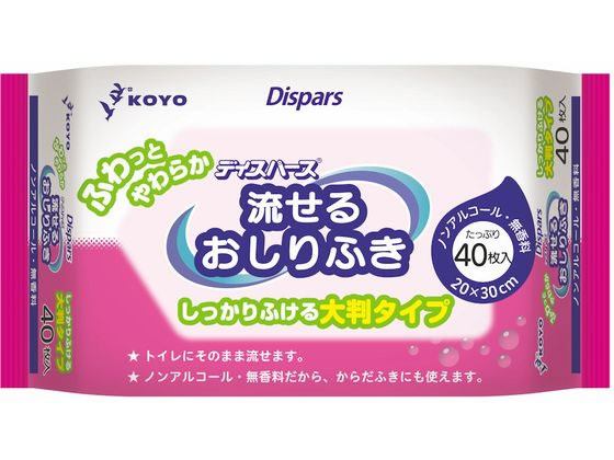 光洋 流せるおしりふき 大判タイプ 40枚 1個（ご注文単位1個）【直送品】