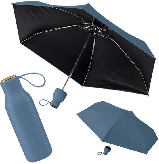 トレードワークス コンパクトボトル 遮光アンブレラ UPF50+ ネイビー 1本(ご注文単位1本)【直送品】