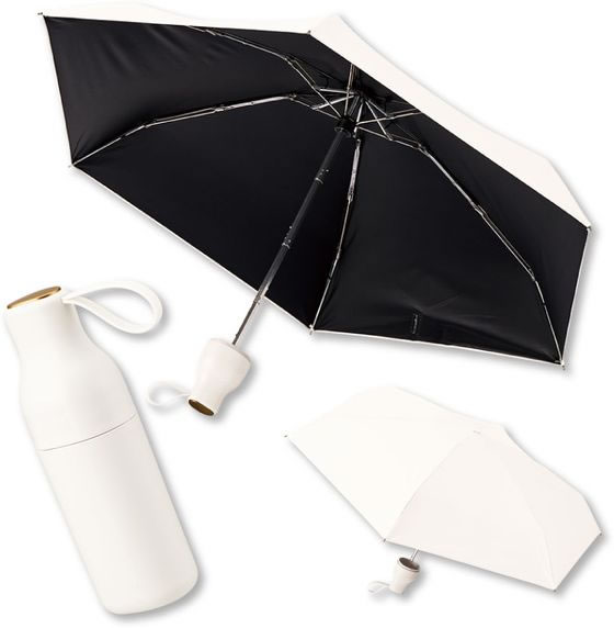 トレードワークス コンパクトボトル 遮光アンブレラ UPF50+ オフホワイト 1本(ご注文単位1本)【直送品】