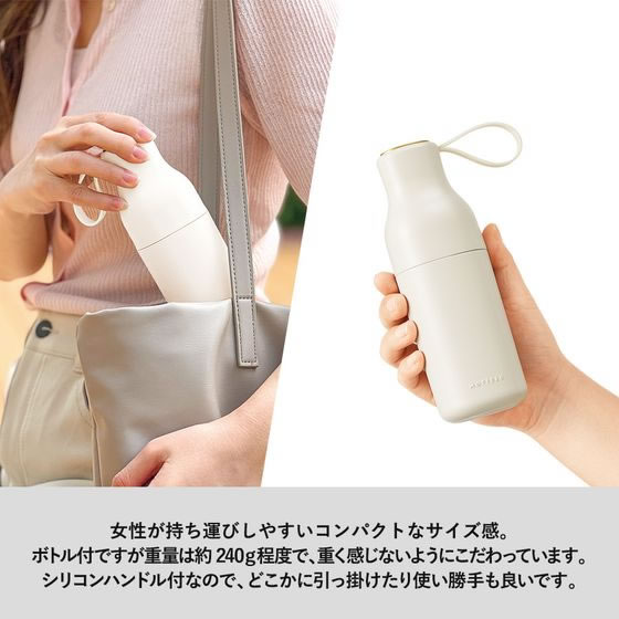 トレードワークス コンパクトボトル 遮光アンブレラ UPF50+ オフホワイト 1本(ご注文単位1本)【直送品】