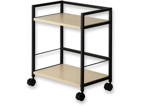 アスカ デスクワゴン2段 ブラック DWG02BK 1台（ご注文単位1台）【直送品】